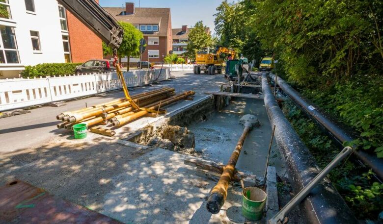 Schutzrohre im Spülbohrverfahren verlegt