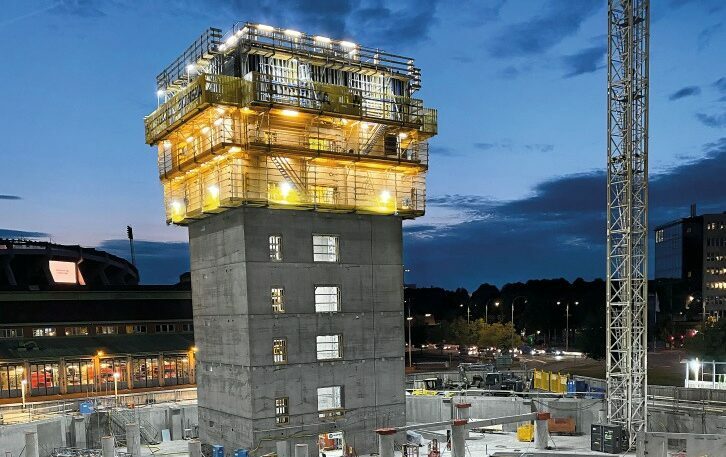 Büroturm komplett in 3D geplant