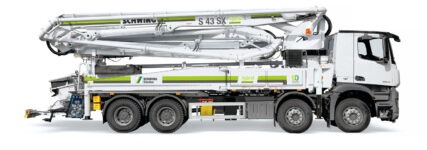 Neue Autobetonpumpe S 43 SX hybrid von Schwing