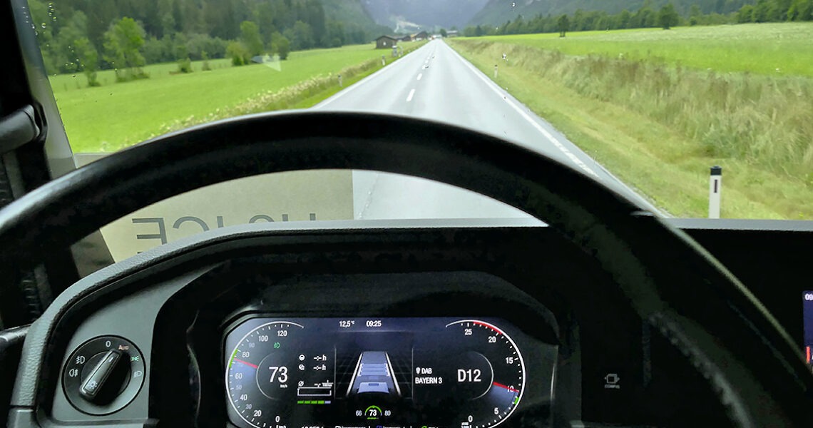 MAN TGX: Blick aus dem Cockpit